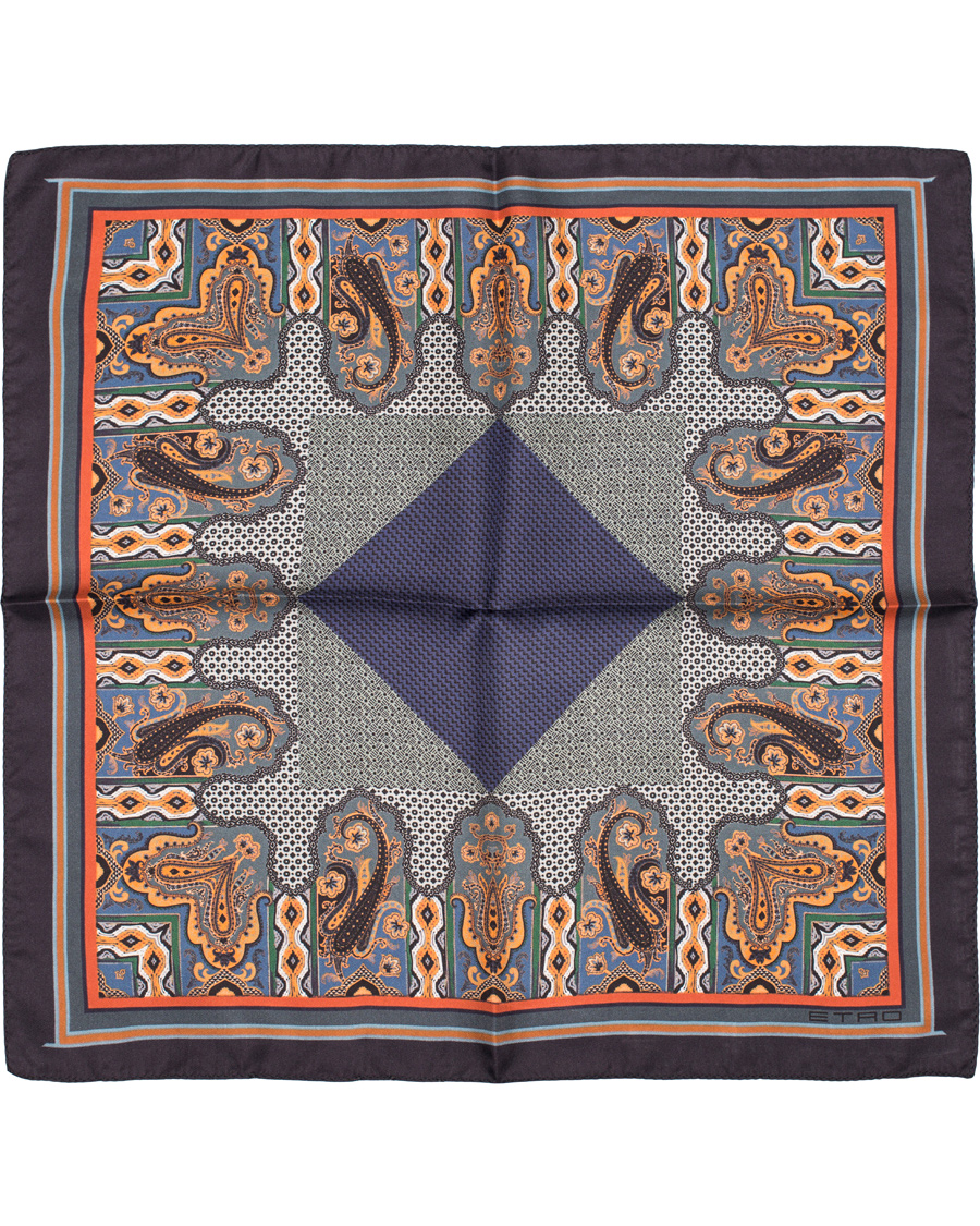 Herr | Etro Paisley Pocket Square Dark Blue | Etro | Paisley Pocket Square Dark Blue