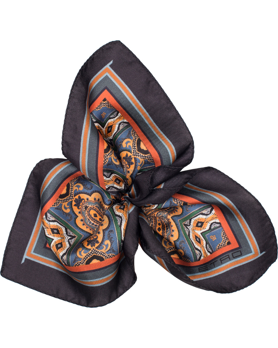 Herr | Etro Paisley Pocket Square Dark Blue | Etro | Paisley Pocket Square Dark Blue