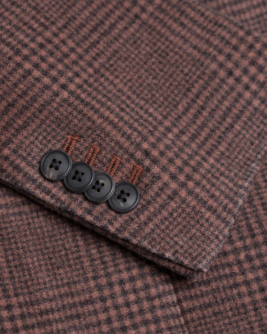 Herr | Kavajer | Boglioli | Prince of Wales Wool K Jacket Blazer Orange