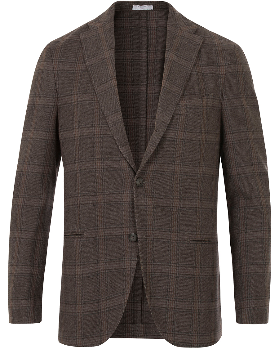 Herr | Kavajer | Boglioli | Prince of Wales Wool K Jacket Blazer Grey
