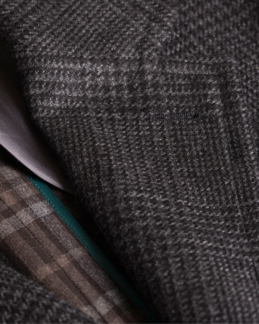 Herr | Jackor | Boglioli | Glen Plaid Silk Coat Dark Grey