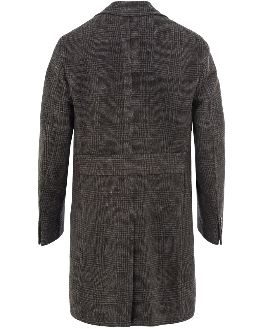 Herr | Jackor | Boglioli | Glen Plaid Silk Coat Dark Grey