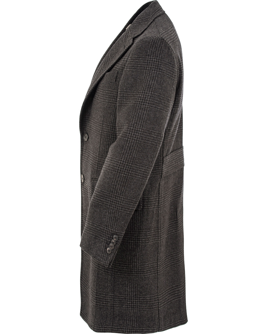 Herr | Jackor | Boglioli | Glen Plaid Silk Coat Dark Grey