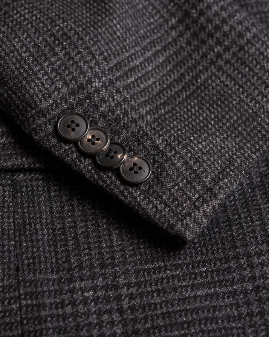 Herr | Jackor | Boglioli | Glen Plaid Silk Coat Dark Grey