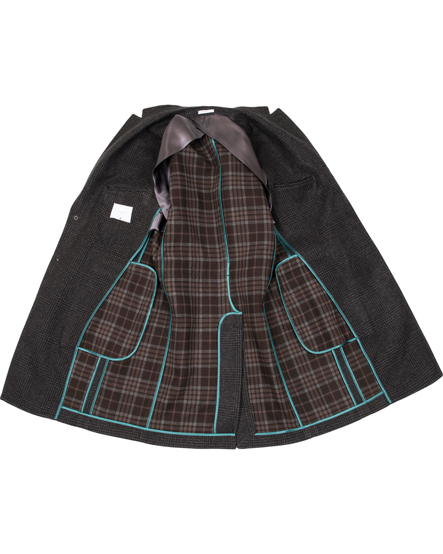 Herr | Jackor | Boglioli | Glen Plaid Silk Coat Dark Grey