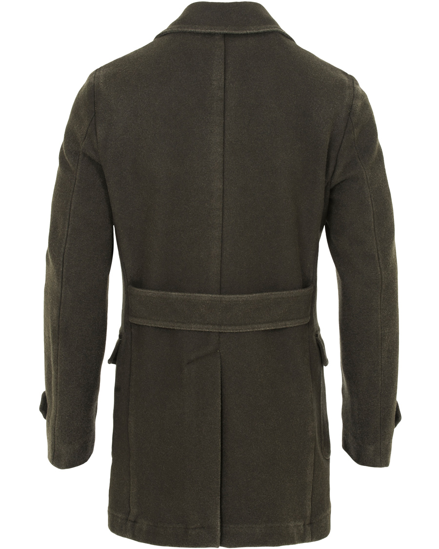 Herr | Jackor | L.B.M. 1911 | Wool Double Breasted Coat Dark Loden Green