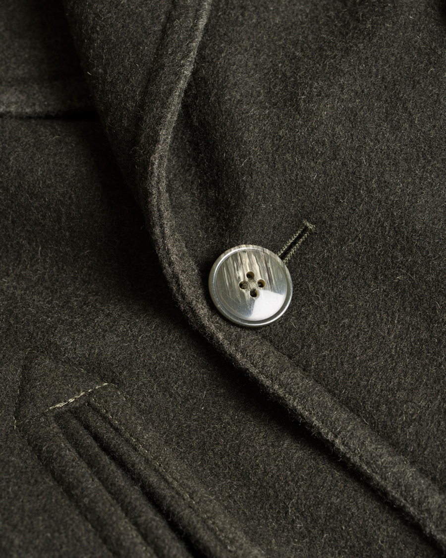 Herr | Jackor | L.B.M. 1911 | Wool Double Breasted Coat Dark Loden Green