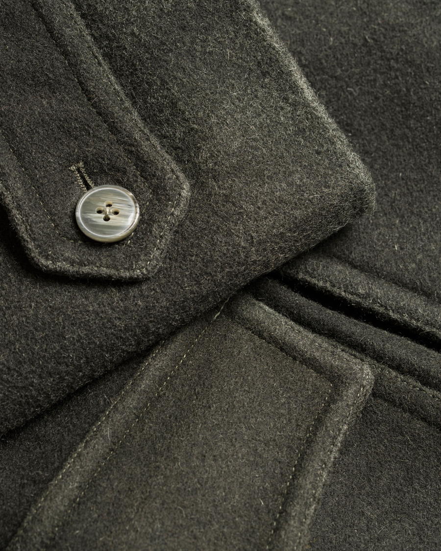 Herr | Jackor | L.B.M. 1911 | Wool Double Breasted Coat Dark Loden Green
