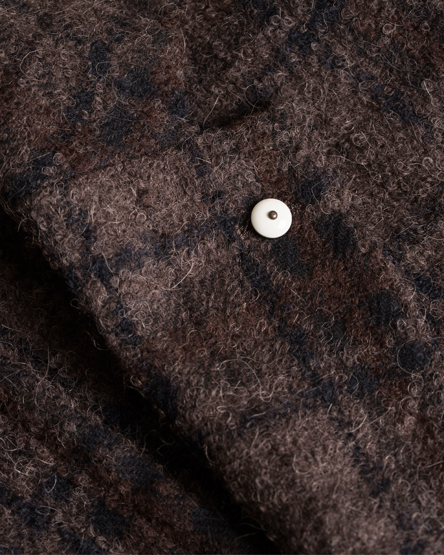 Herr | Kavajer | L.B.M. 1911 | Jack Regular Wool Bouclé Check Blazer Dark Brown