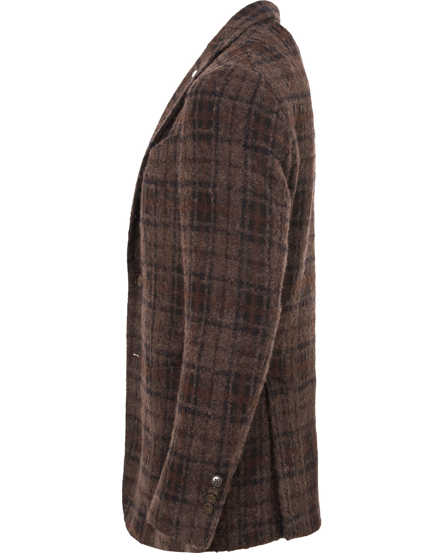 Herr | Kavajer | L.B.M. 1911 | Jack Regular Wool Bouclé Check Blazer Dark Brown