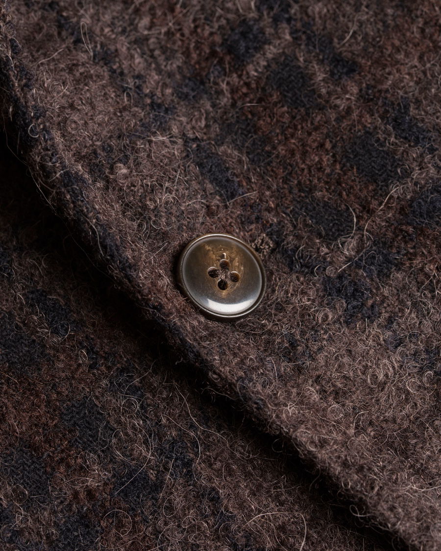Herr | Kavajer | L.B.M. 1911 | Jack Regular Wool Bouclé Check Blazer Dark Brown