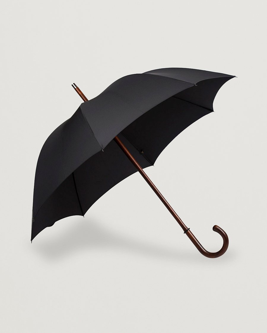 Herr | Paraplyer | Fox Umbrellas | Polished Cherrywood Solid Umbrella Black