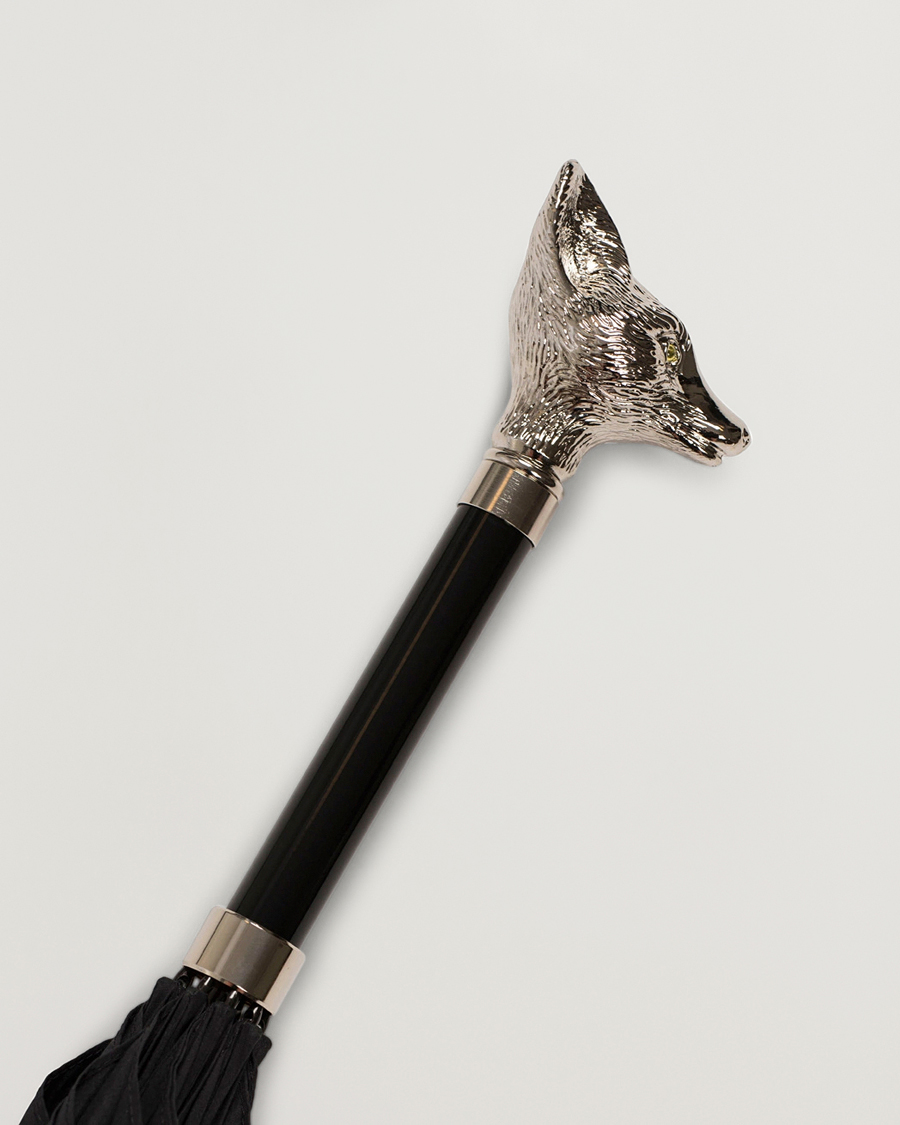 Herr | Best of British | Fox Umbrellas | Silver Fox Umbrella Black