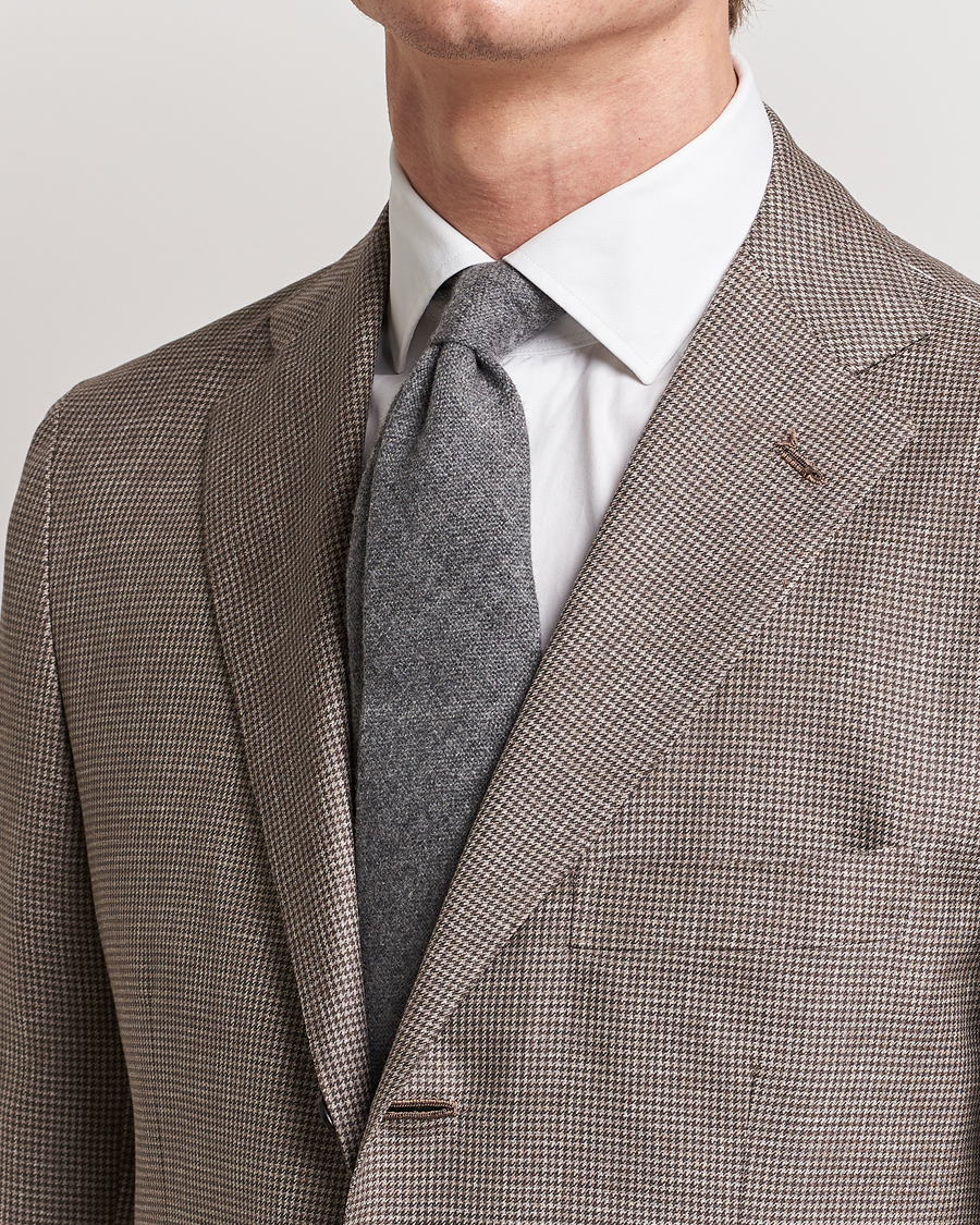 Herr | Drake's Cashmere 8 cm Tie Light Grey | Drake's | Cashmere 8 cm Tie Light Grey