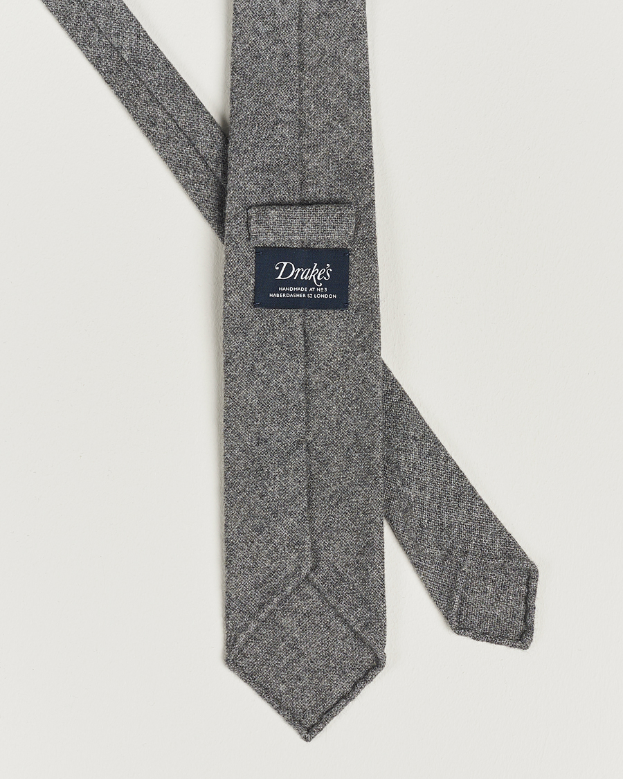 Herr | Slipsar | Drake's | Cashmere 8 cm Tie Light Grey