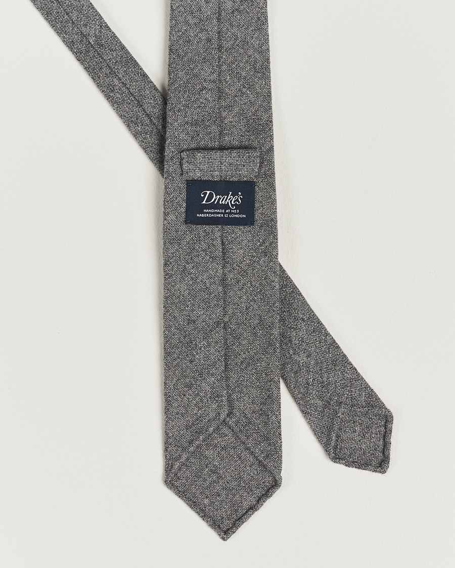 Herr | Drake's Cashmere 8 cm Tie Light Grey | Drake's | Cashmere 8 cm Tie Light Grey