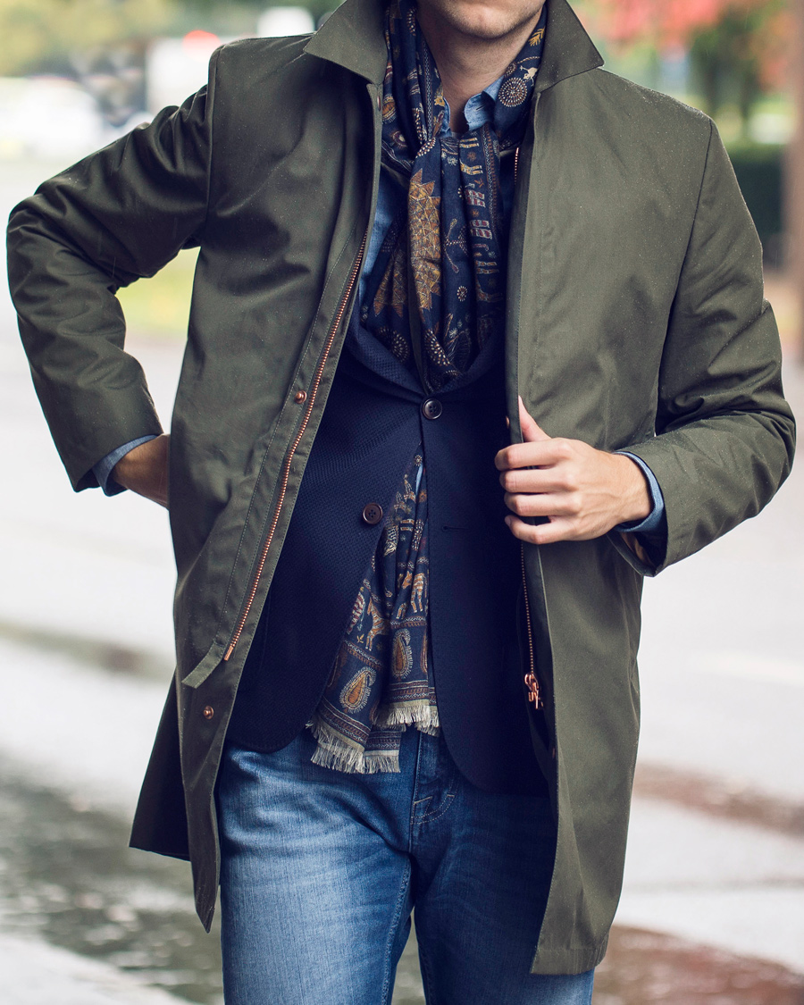 Herr | Jackor | Private White V.C. | Unlined Ventile® Mac Coat Olive