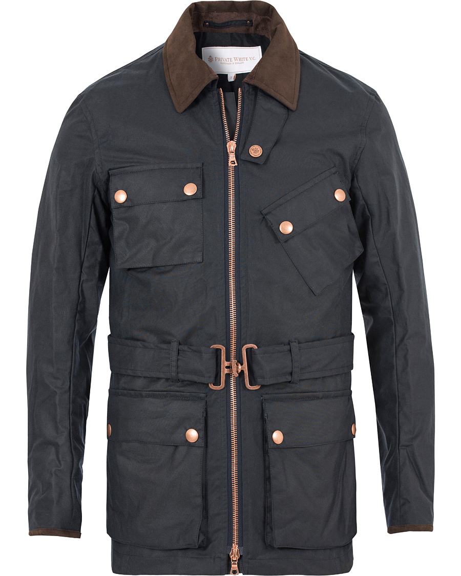 Herr | Jackor | Private White V.C. | Waxed Twin Track Jacket Navy