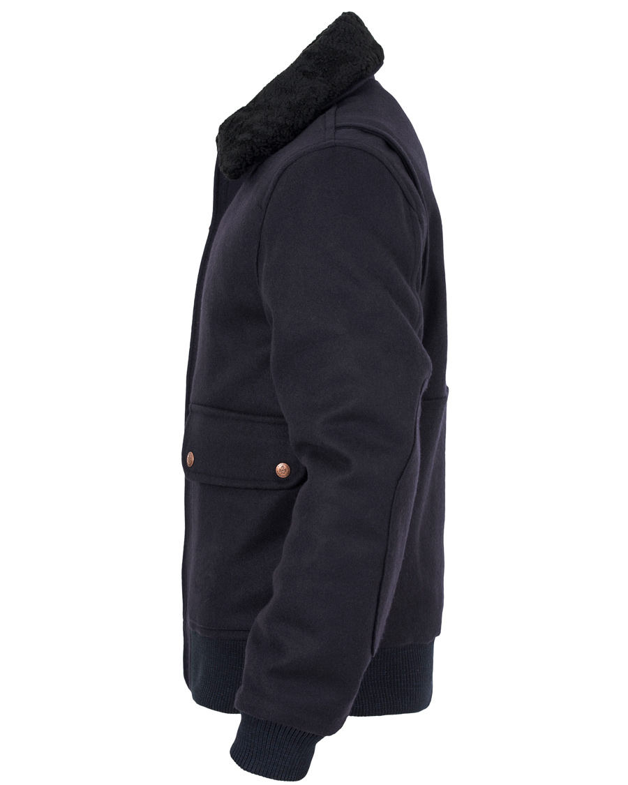 Herr | Jackor | Private White V.C. | Pilot's Bomber Wool Jacket Navy
