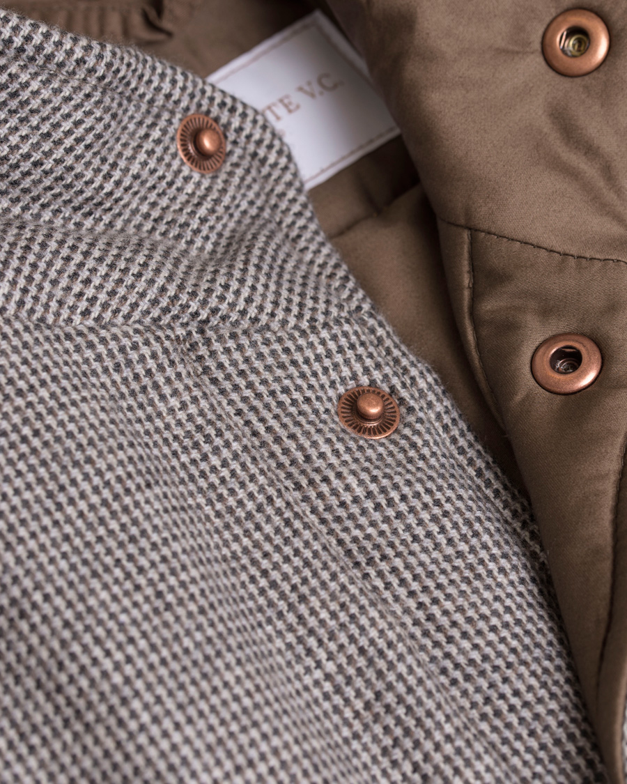 Herr | Jackor | Private White V.C. | Wool/Cashmere Wadded Gilet Puppytooth