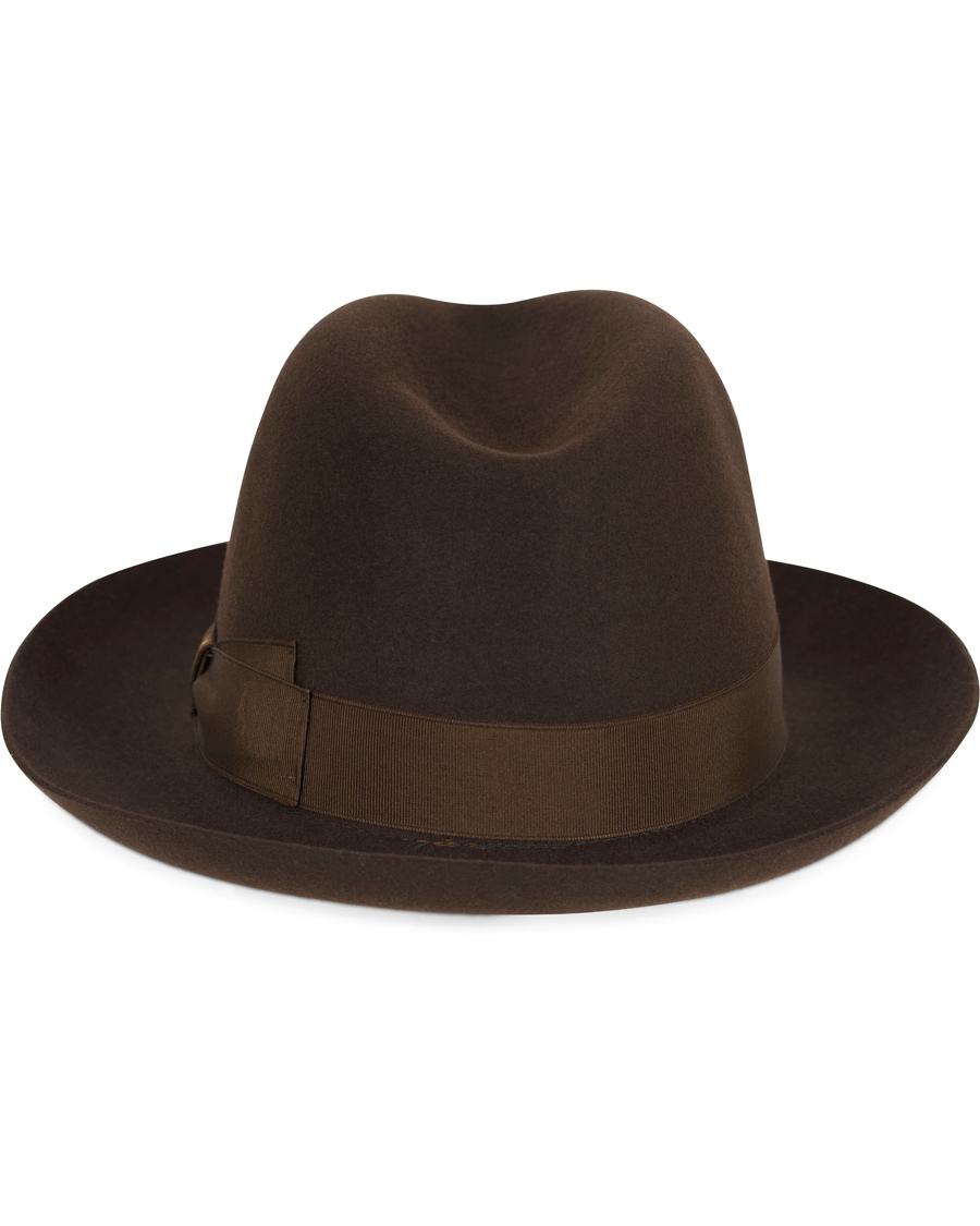 Herr | Borsalino Fedora Felt Hat Medium Brim Folco Dark Brown | Borsalino | Fedora Felt Hat Medium Brim Folco Dark Brown