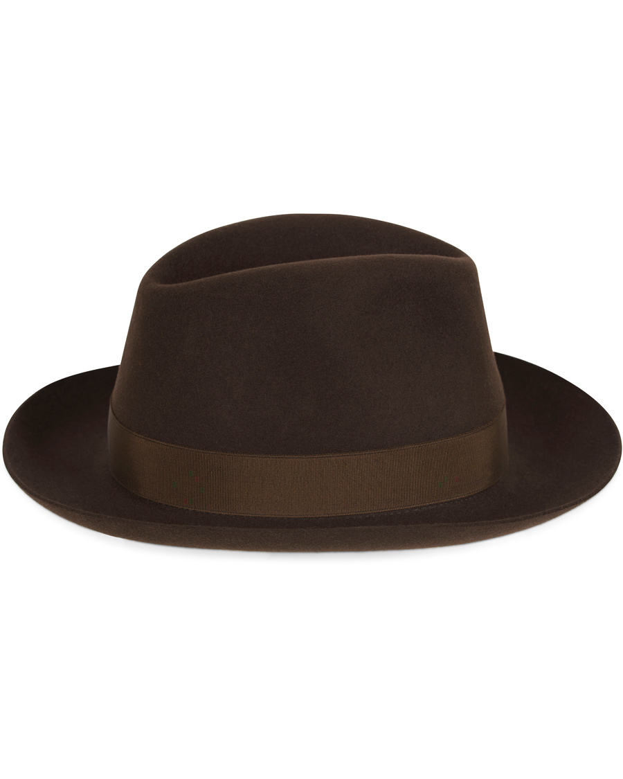 Herr | Borsalino Fedora Felt Hat Medium Brim Folco Dark Brown | Borsalino | Fedora Felt Hat Medium Brim Folco Dark Brown