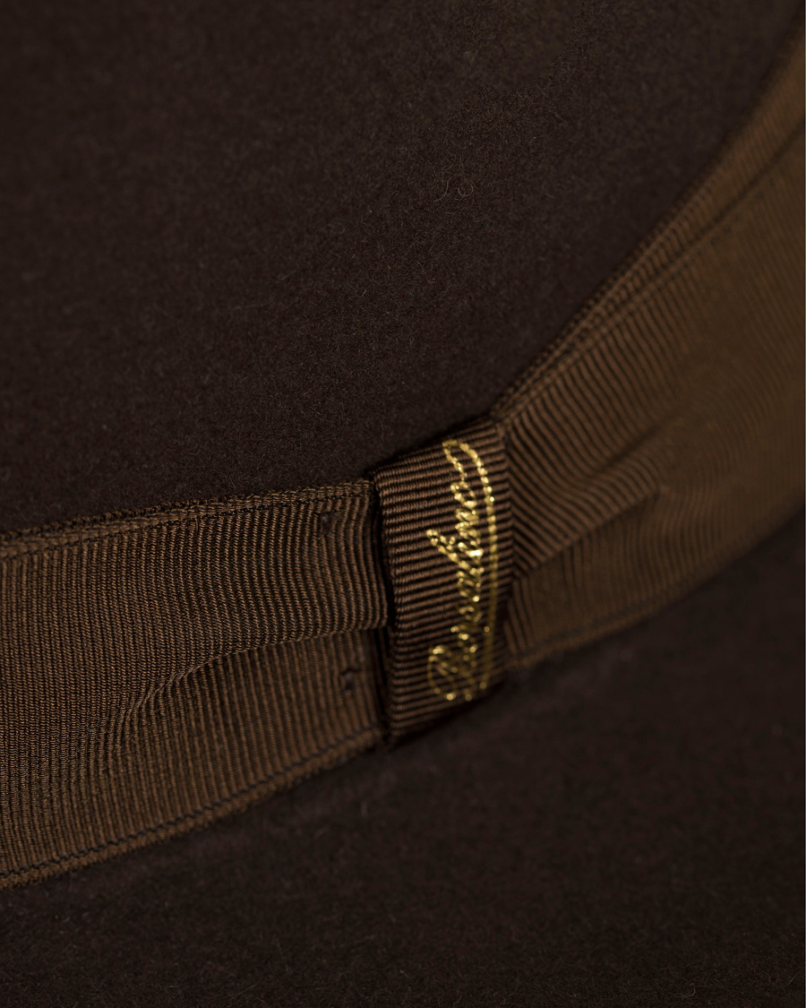 Herr | Borsalino Fedora Felt Hat Medium Brim Folco Dark Brown | Borsalino | Fedora Felt Hat Medium Brim Folco Dark Brown