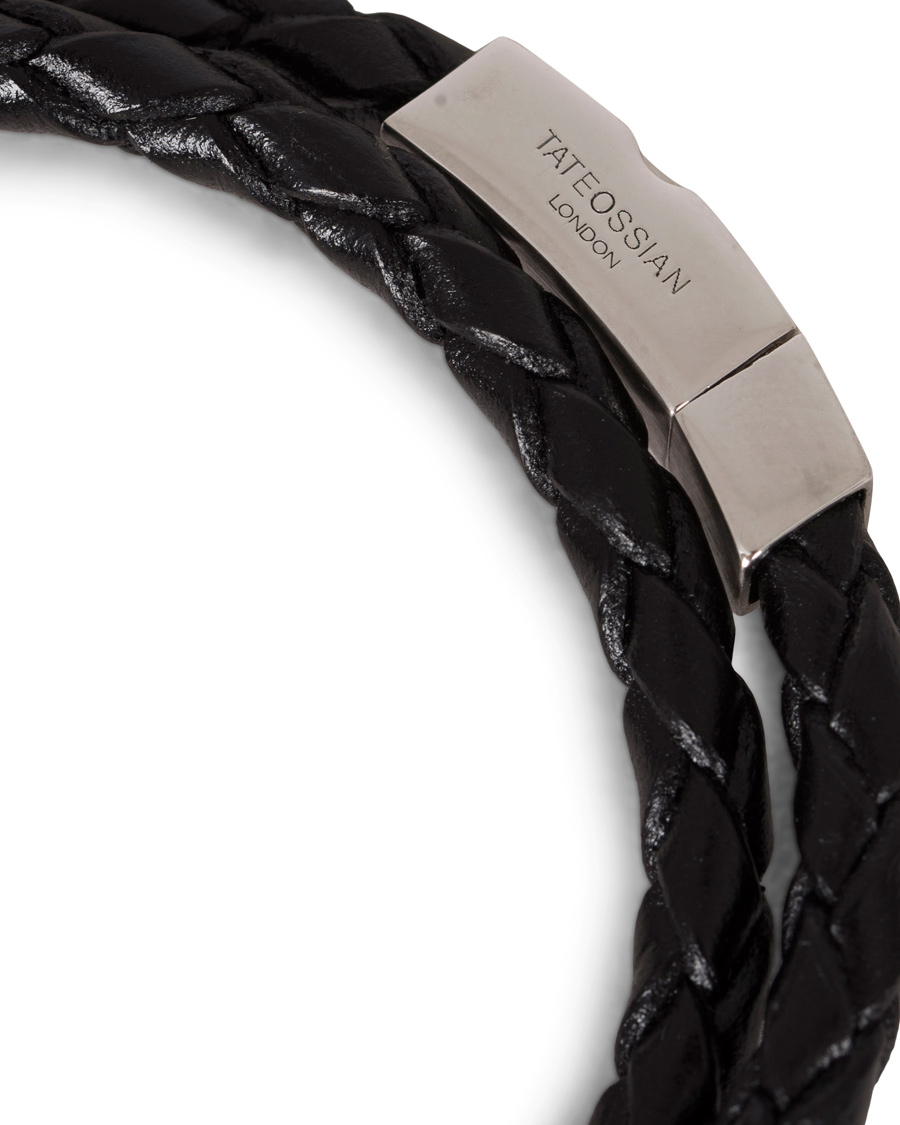 Herr | Tateossian Scoubidou Double Leather Bracelet Black | Tateossian | Scoubidou Double Leather Bracelet Black
