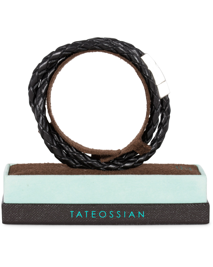 Herr | Tateossian Scoubidou Double Leather Bracelet Black | Tateossian | Scoubidou Double Leather Bracelet Black