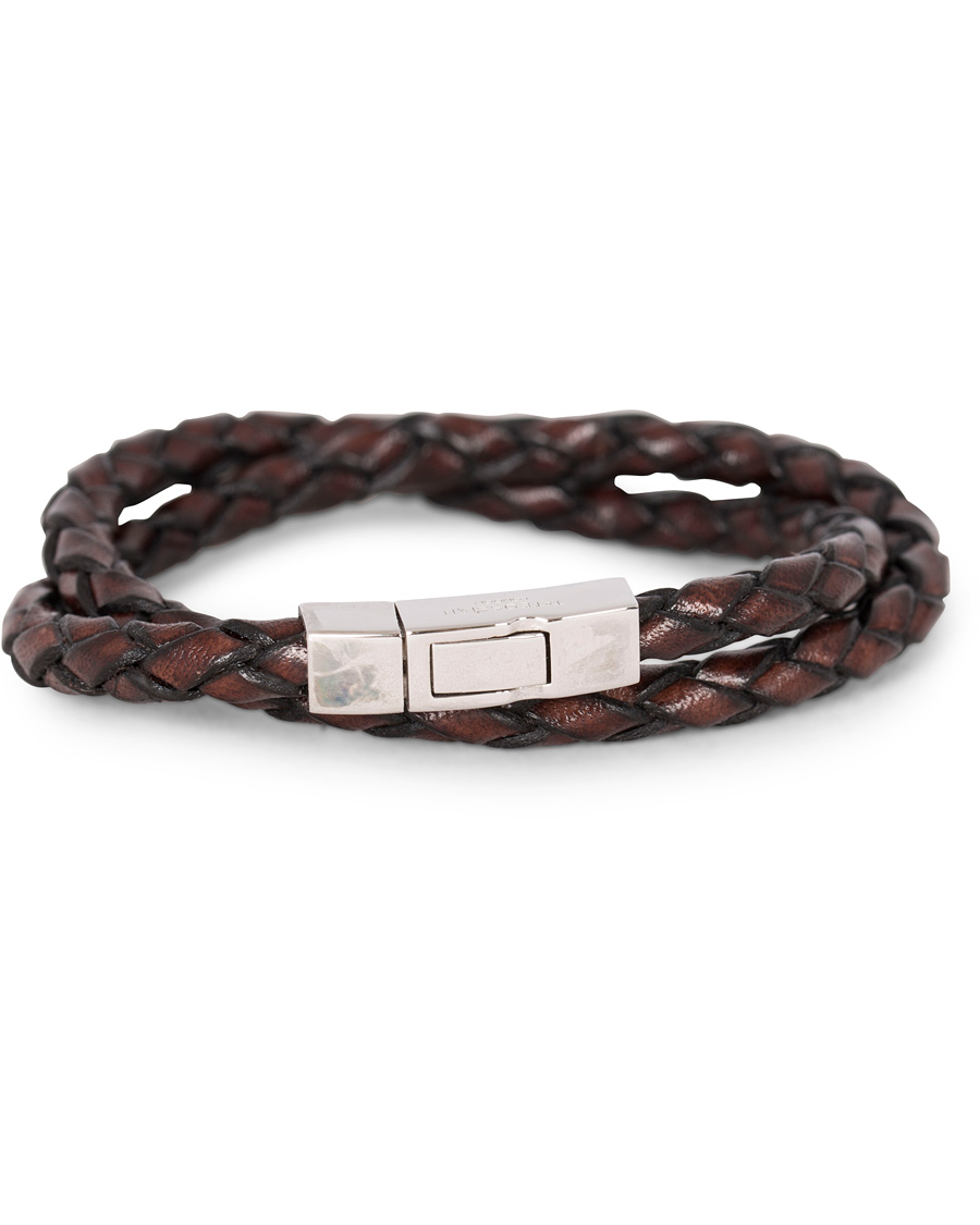 Herr | Tateossian Scoubidou Double Leather Bracelet Brown | Tateossian | Scoubidou Double Leather Bracelet Brown