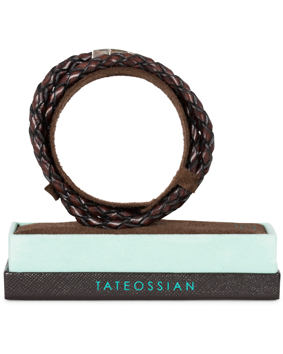 Herr | Tateossian Scoubidou Double Leather Bracelet Brown | Tateossian | Scoubidou Double Leather Bracelet Brown