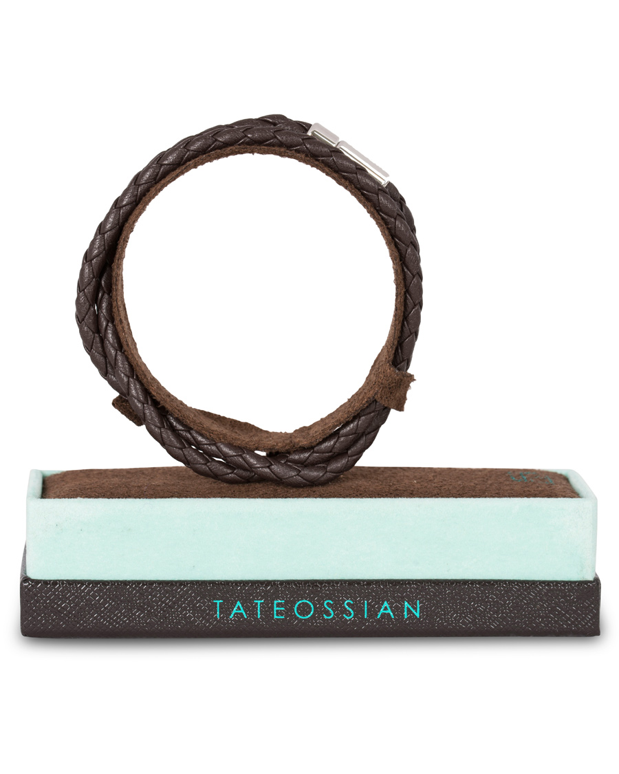 Herr | Tateossian Scoubidou Pop Leather Bracelet Dark Brown | Tateossian | Scoubidou Pop Leather Bracelet Dark Brown