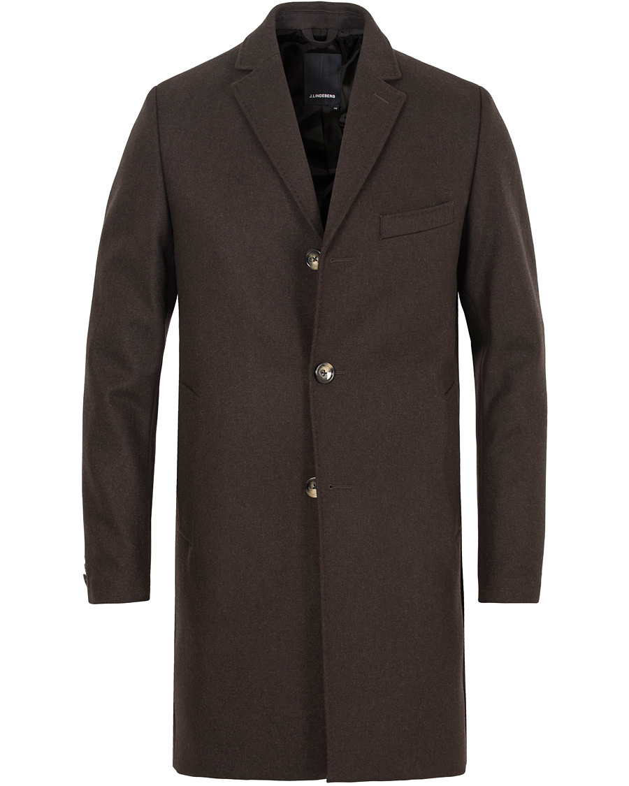 Herr | Jackor | J.Lindeberg | Wolger Compact Melton Coat Brown