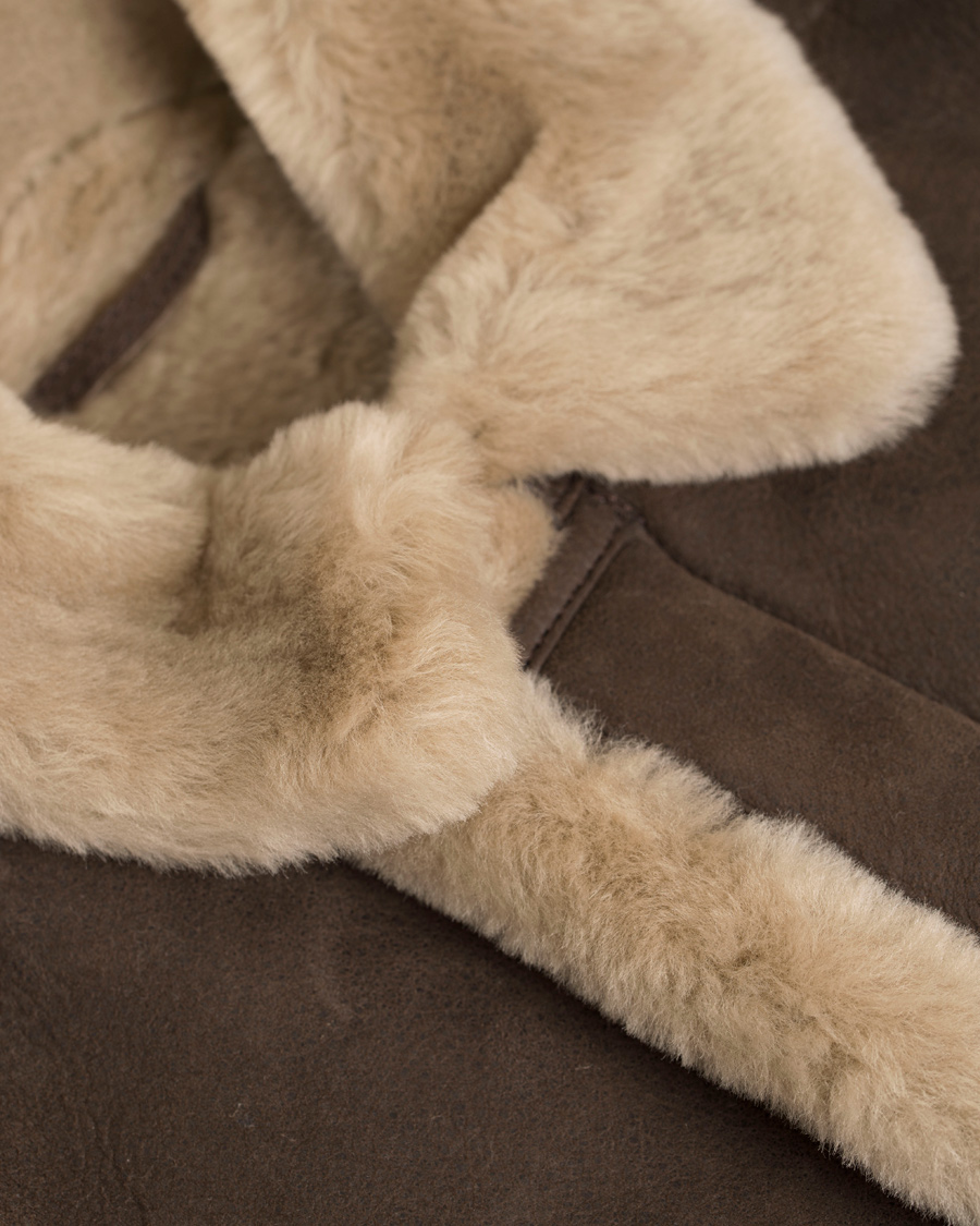 Herr | Jackor | J.Lindeberg | Redster Mud Shearling Suede Jacket Mud Brown