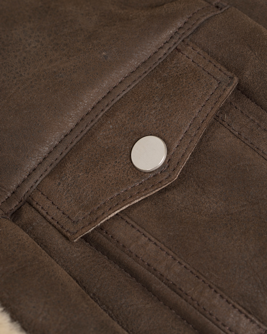 Herr | Jackor | J.Lindeberg | Redster Mud Shearling Suede Jacket Mud Brown