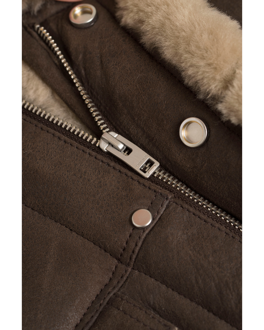 Herr | Jackor | J.Lindeberg | Redster Mud Shearling Suede Jacket Mud Brown