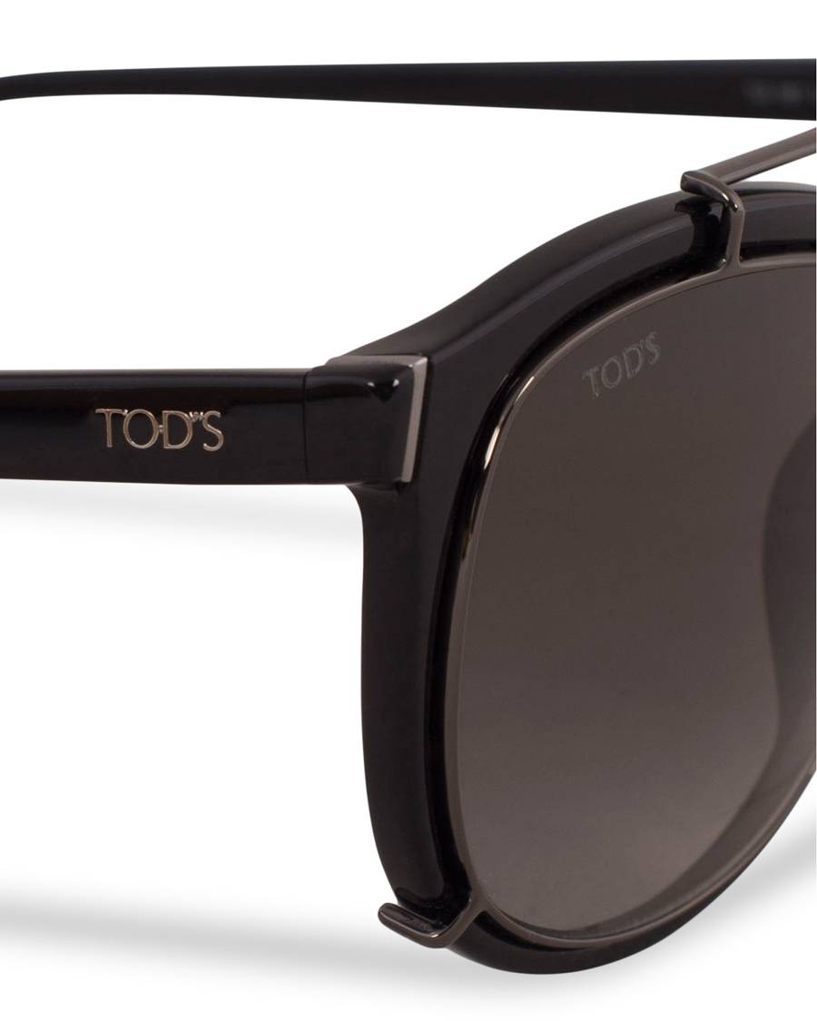 Herr | Tod's TO0181 Acetate Clip On Sunglasses Black | Tod's | TO0181 Acetate Clip On Sunglasses Black