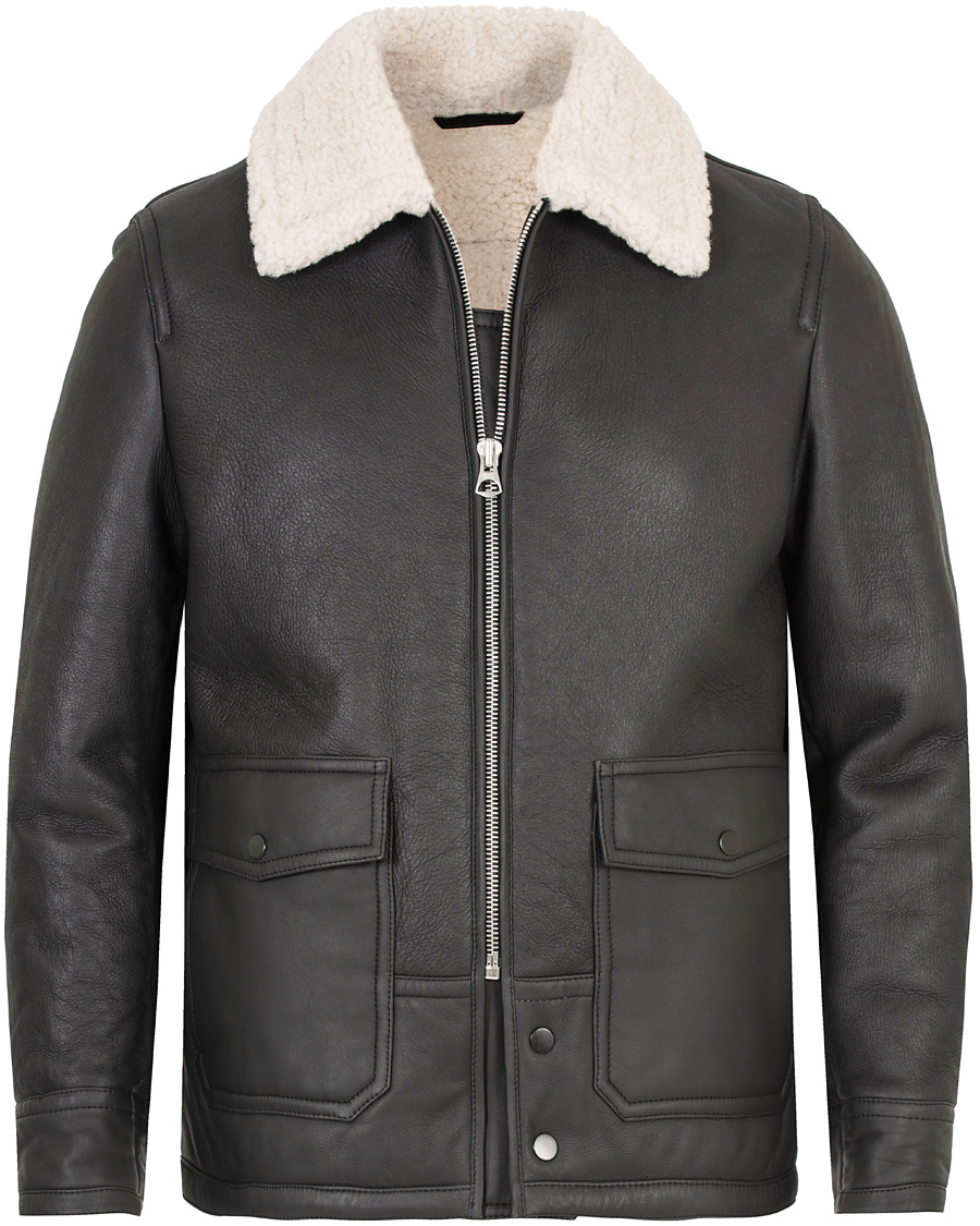 Herr | Jackor | GANT Rugger | The Shearling Aviator Jacket Black