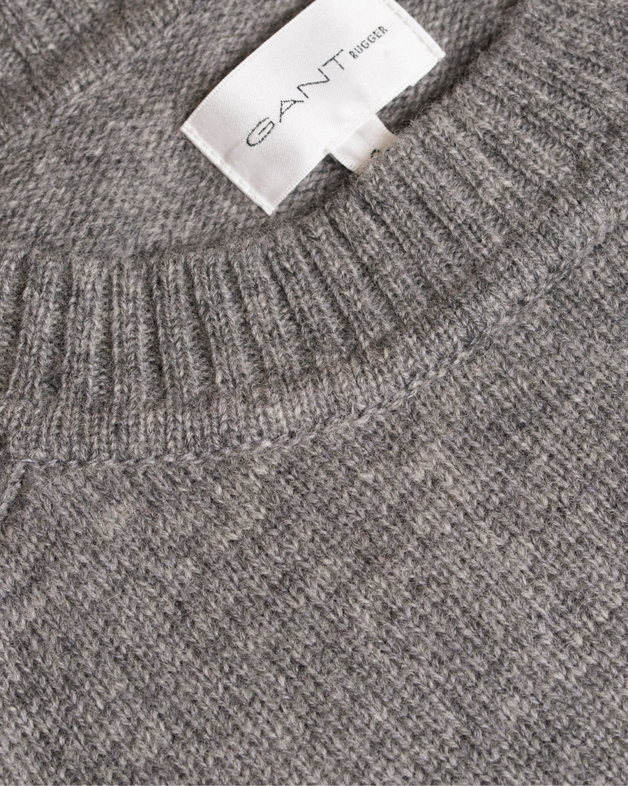 Herr | Tröjor | GANT Rugger | The Shetland Sweater Grey Melange