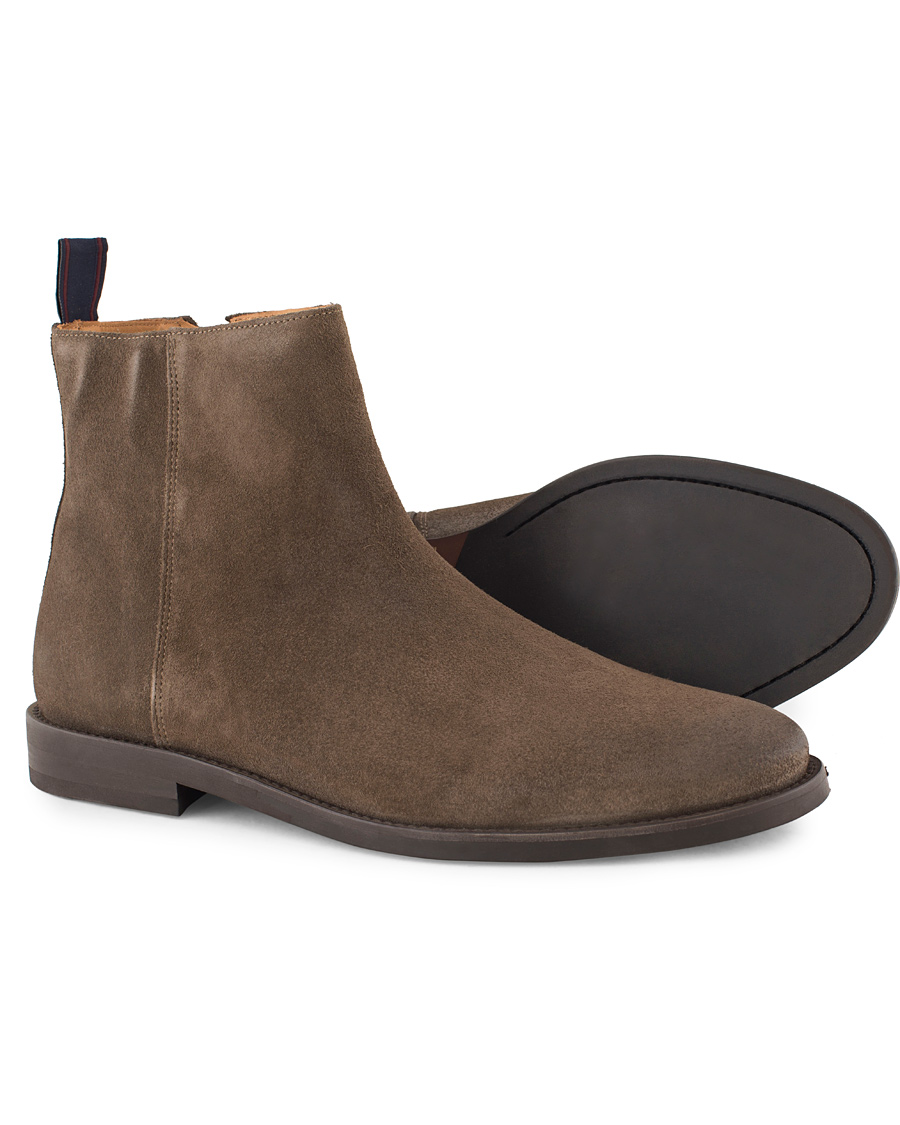 Herr | GANT Max Zip Chelsea Boot Iron Grey Suede | GANT | Max Zip Chelsea Boot Iron Grey Suede