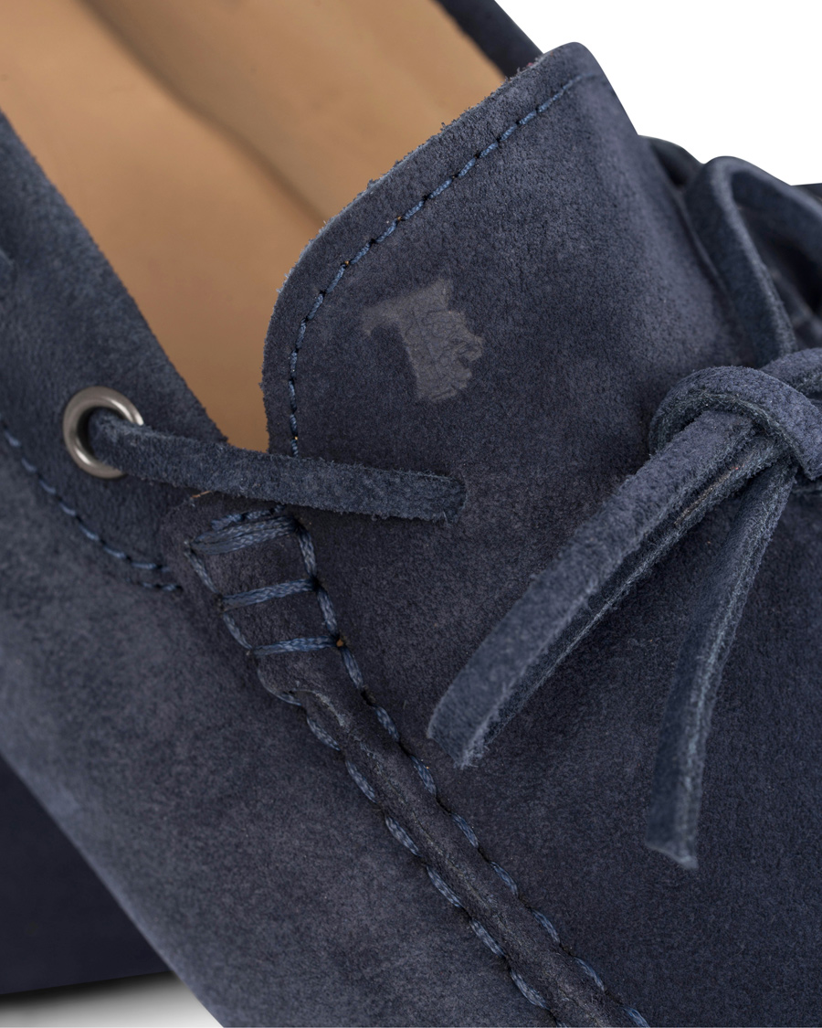 Herr | Tod's Laccetto Gommino Carshoe Navy Suede | Tod's | Laccetto Gommino Carshoe Navy Suede