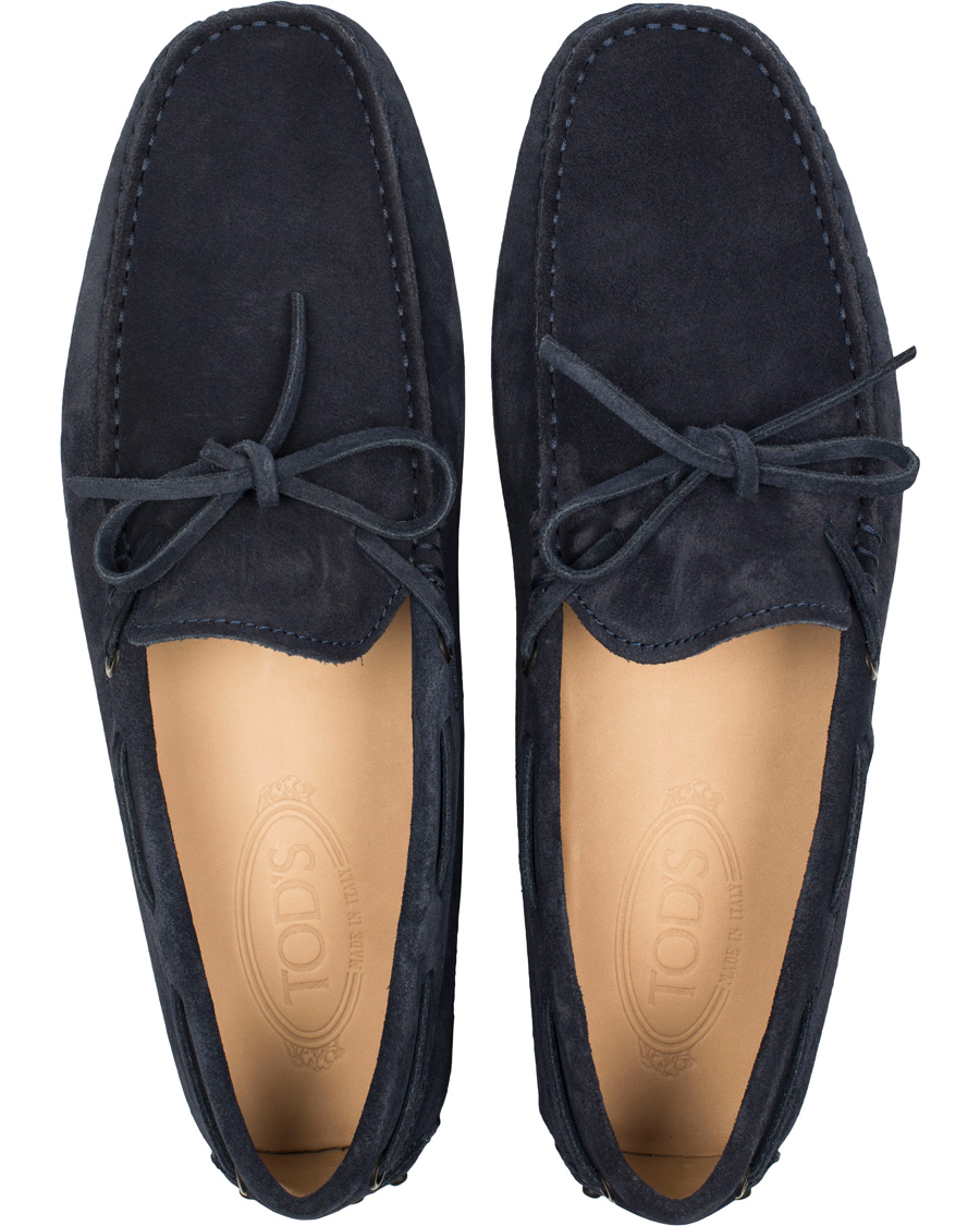 Herr | Tod's Laccetto Gommino Carshoe Navy Suede | Tod's | Laccetto Gommino Carshoe Navy Suede
