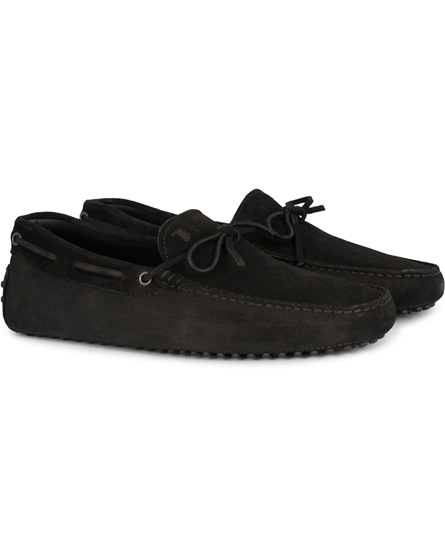 Herr | Tod's Laccetto Gommino Carshoe Black Suede | Tod's | Laccetto Gommino Carshoe Black Suede
