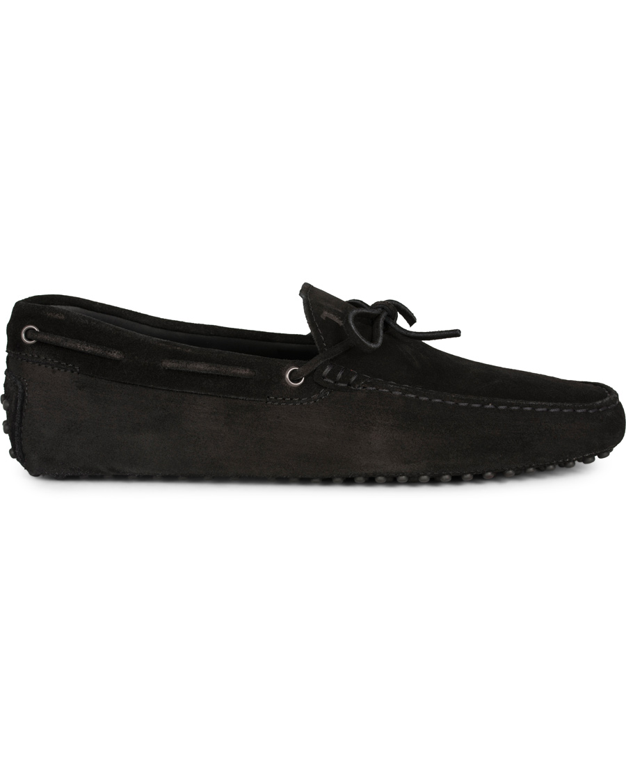 Herr | Tod's Laccetto Gommino Carshoe Black Suede | Tod's | Laccetto Gommino Carshoe Black Suede