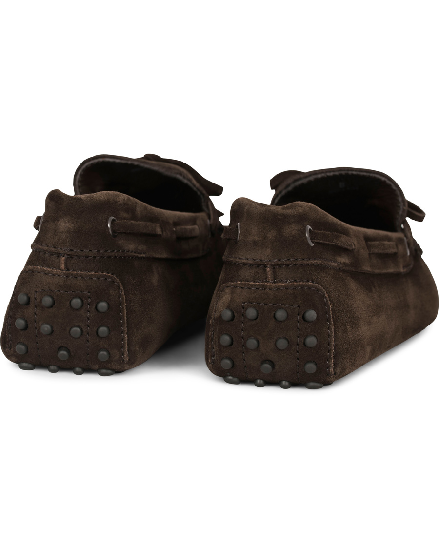 Herr | Tod's Laccetto Gommino Carshoe Dark Brown Suede | Tod's | Laccetto Gommino Carshoe Dark Brown Suede