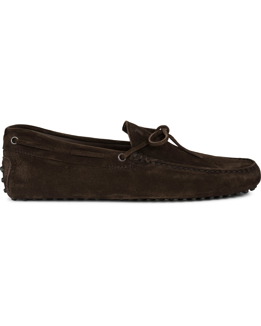Herr | Tod's Laccetto Gommino Carshoe Dark Brown Suede | Tod's | Laccetto Gommino Carshoe Dark Brown Suede