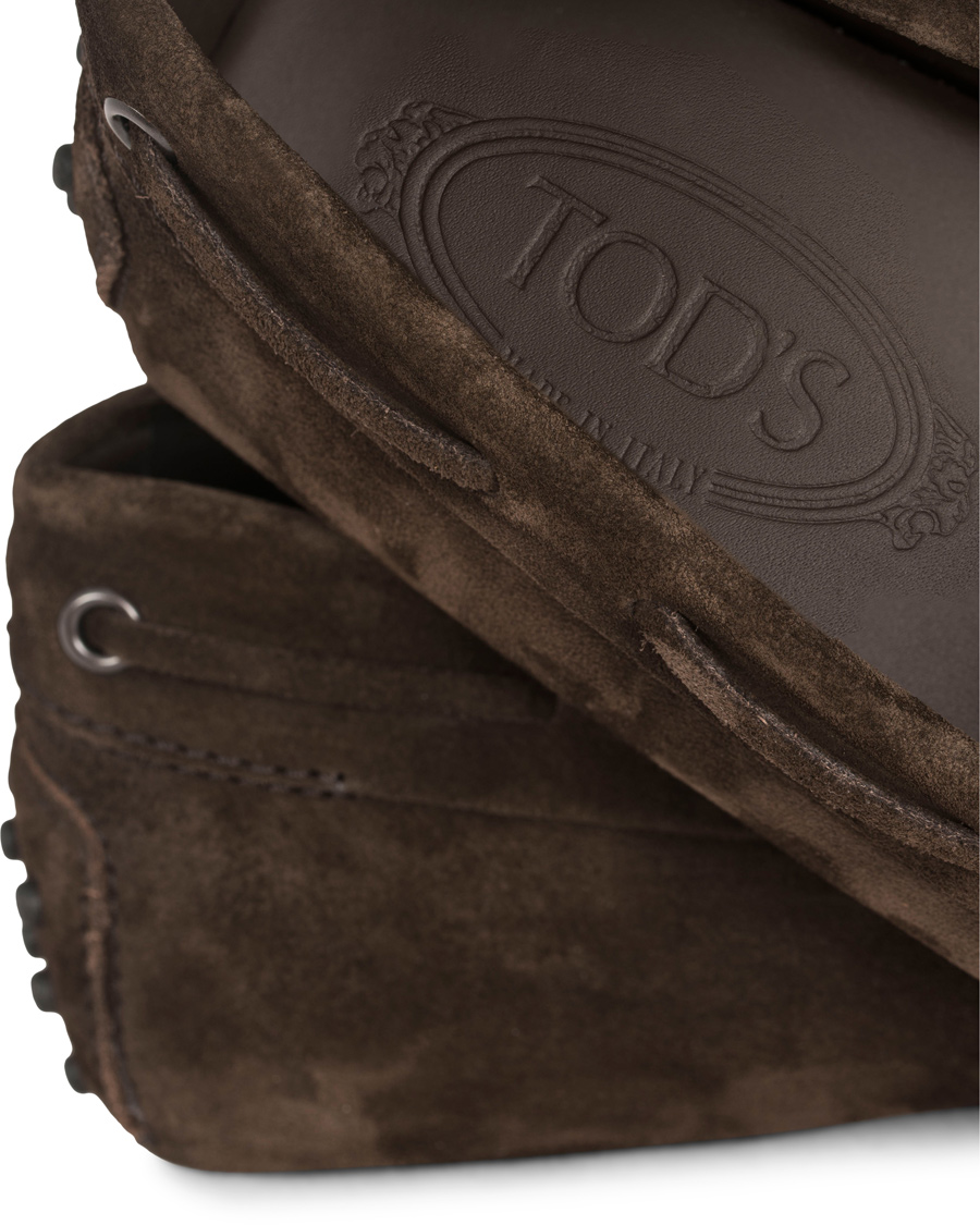 Herr | Tod's Laccetto Gommino Carshoe Dark Brown Suede | Tod's | Laccetto Gommino Carshoe Dark Brown Suede
