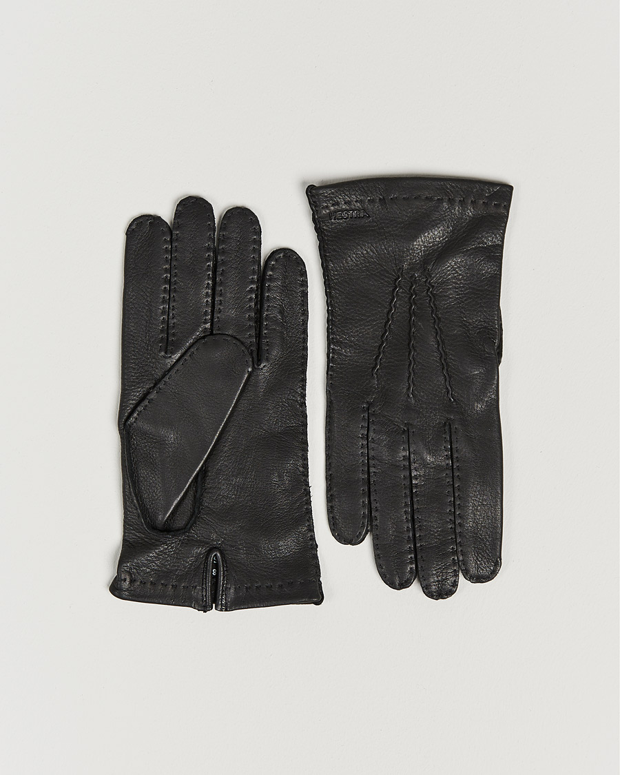 Herr | Handskar | Hestra | Henry Unlined Deerskin Glove Black