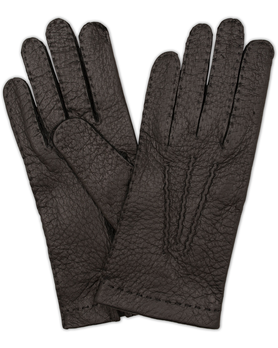 Herr | Hestra Peccary Handsewn Unlined Glove Black | Hestra | Peccary Handsewn Unlined Glove Black