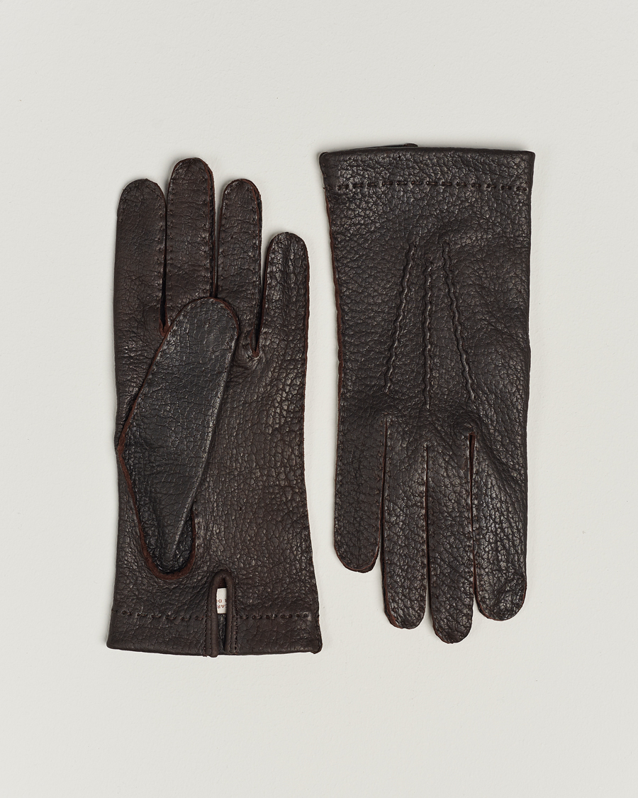 Herr | Handskar | Hestra | Peccary Handsewn Unlined Glove Espresso